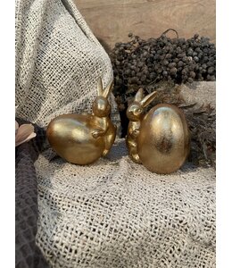 ## Gouden haas met ei - 9 x 6,5 x 8,5 cm - per stuk
