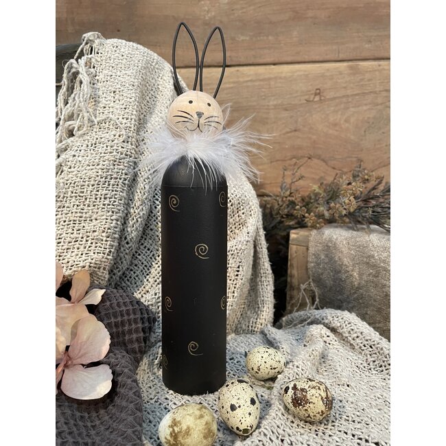 # Zwarte metalen haas "Sago" 26 cm - S - per stuk