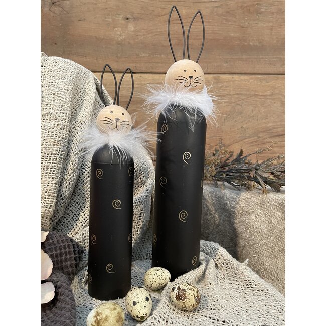 # Zwarte metalen haas "Sago" 26 cm - S - per stuk