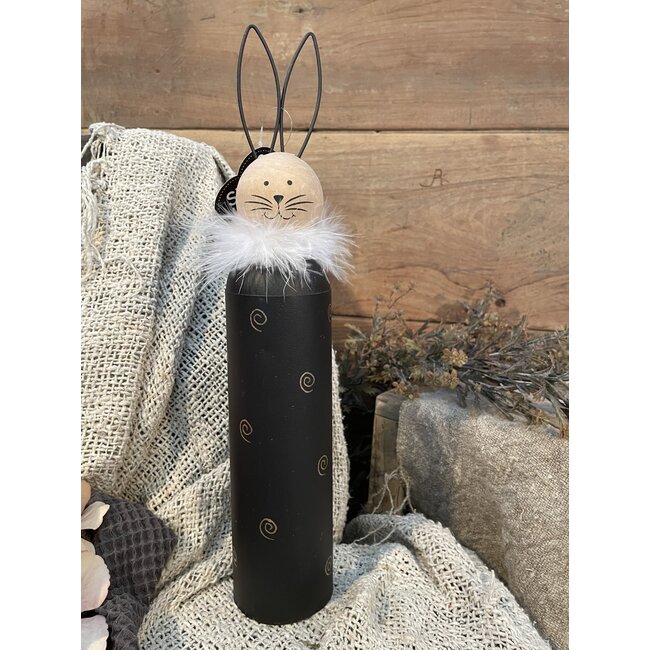 # Zwarte metalen haas "Sago" 35 cm - L - per stuk