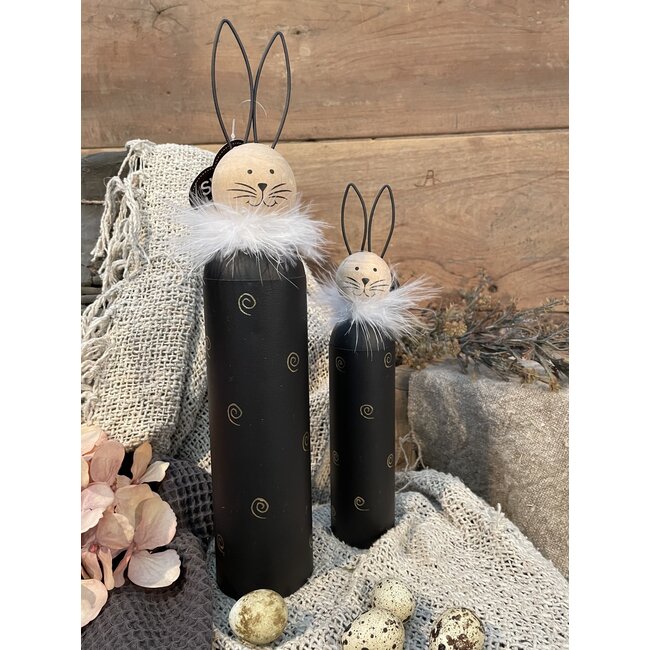 # Zwarte metalen haas "Sago" 35 cm - L - per stuk