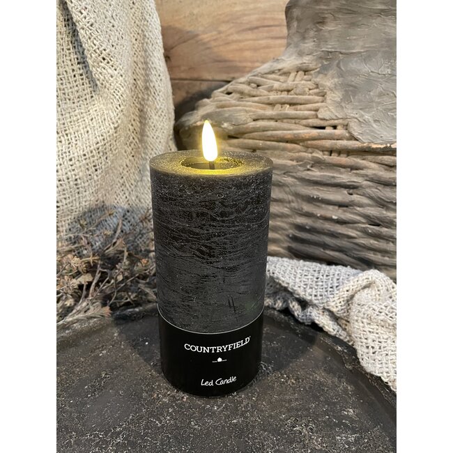 Countryfield # Stompkaars rustiek Ø7,5CM LED ro Lyon L zwart-L7,5B7,5H15CM