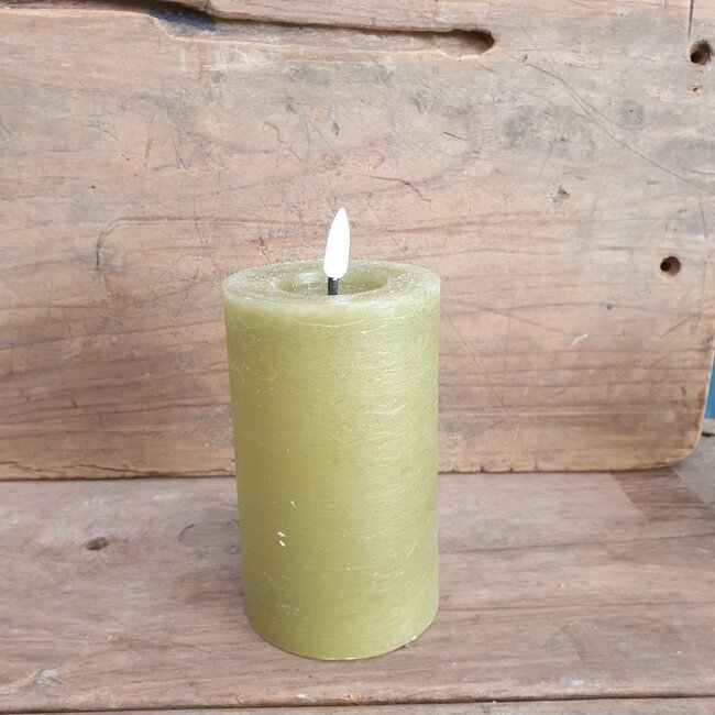 Countryfield # Stompkaars rustiek Ø7,5CM LED ro Lyon M l.groen-L7,5B7,5H12,5CM