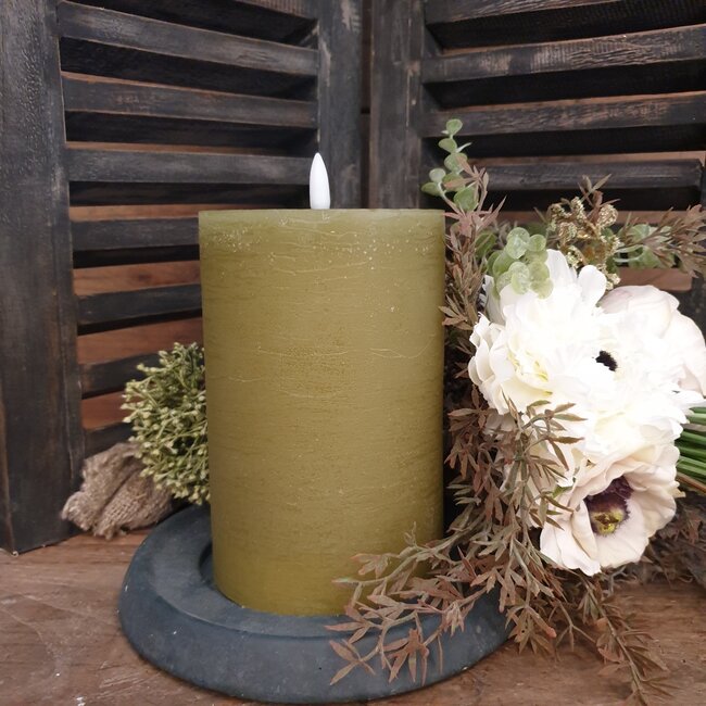 Countryfield # Stompkaars rustiek Ø10CM LED ro Lyon M l.groen-L10B10H15CM