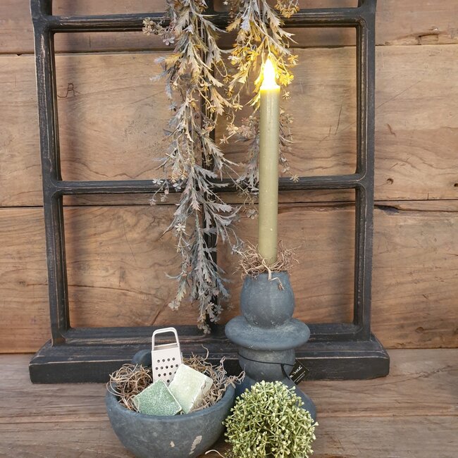 Countryfield # Set van 2 ledkaarsen - groen - 3d vlam - incl. afstandsbediening - timer en dimmer - 24 cm