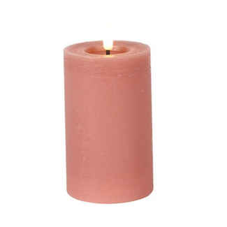 Stompkaars rustiek Ø7,5CM LED ro Lyon M roze-L7,5B7,5H12,5CM