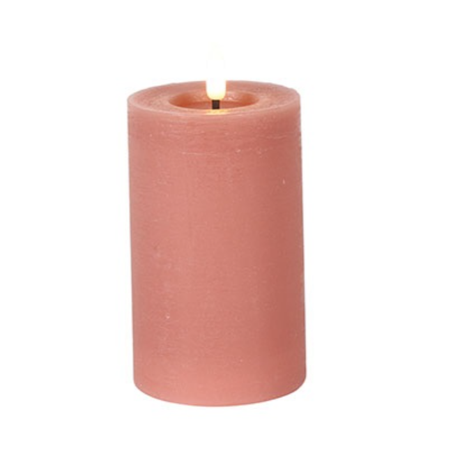 Stompkaars rustiek Ø7,5CM LED ro Lyon M roze-L7,5B7,5H12,5CM