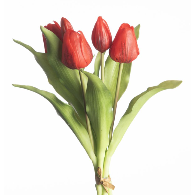 # Real Touch Tulip Bundle x5 L31cm Red