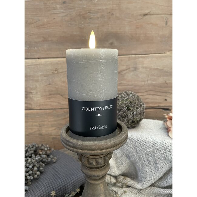 Countryfield # Stompkaars rustiek Ø7,5CM LED ro Lyon M grijs-L7,5B7,5H12,5CM