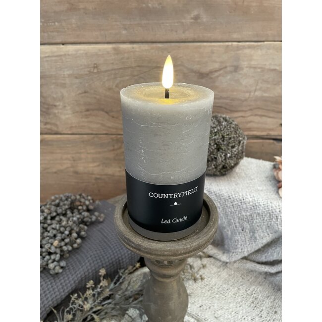 Countryfield # Stompkaars rustiek Ø7,5CM LED ro Lyon M grijs-L7,5B7,5H12,5CM
