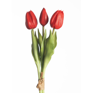 # Real Touch Tulip Bundle x3 L30cm Red