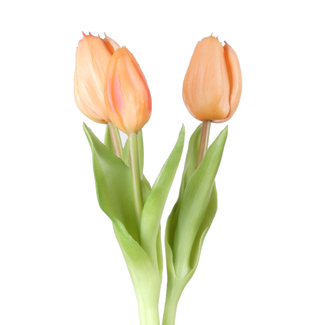 # Real Touch Tulip Bundle x3 L30cm Peach