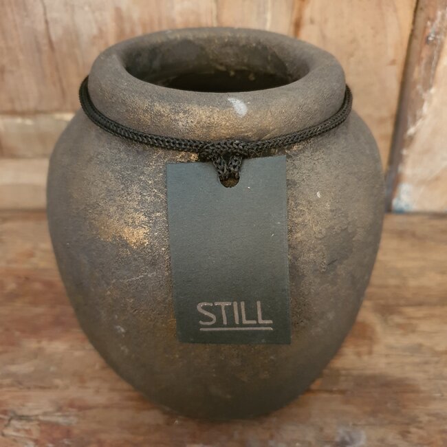 Still wordt niet verzonden - 3453 - Goud/zwarte vaas 12 cm - L - gold