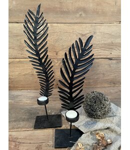 ## i417 - Set van 2 metalen waxinelichthouders  veer- Small 39 x 10 x 10 Large 49 x 10 x 10