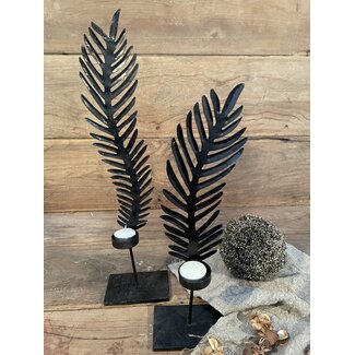 i417 - Set van 2 metalen waxinelichthouders  veer- Small 39 x 10 x 10 Large 49 x 10 x 10