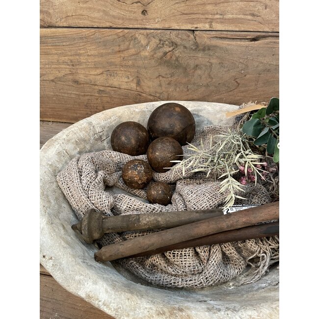 Metalen decobollen set - 5 stuks - bal