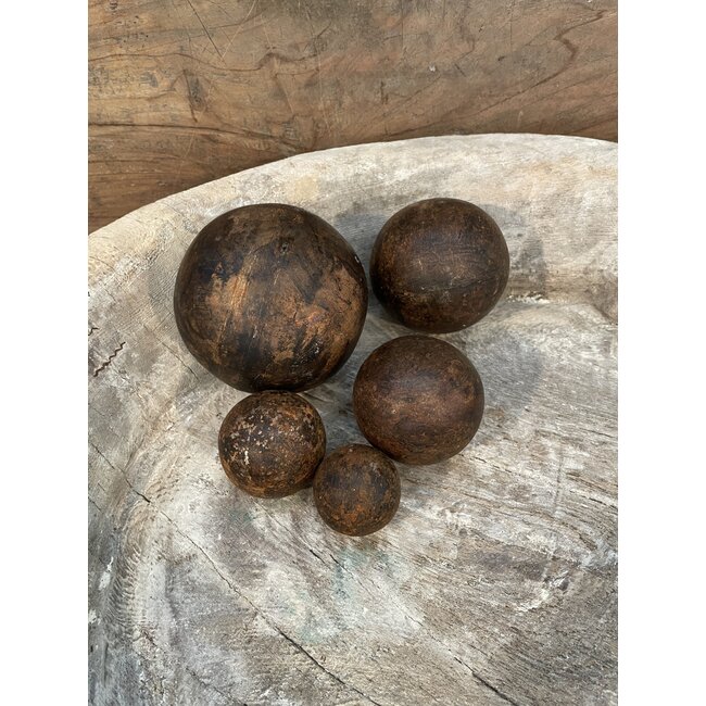 Metalen decobollen set - 5 stuks - bal
