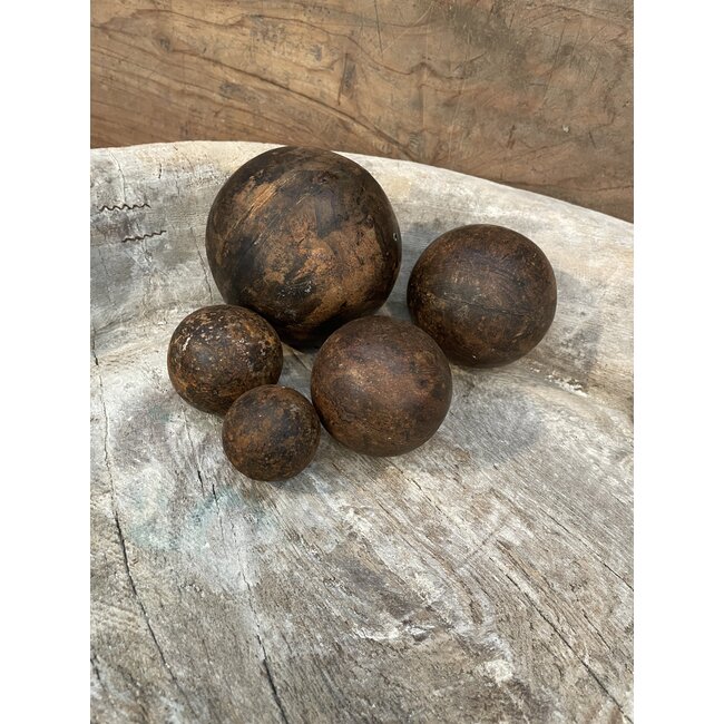 Metalen decobollen set - 5 stuks - bal