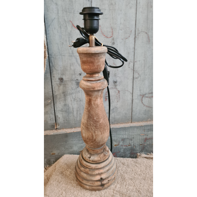 Houten lampvoet (166) - 13 x 13 x 40 cm (49 cm incl fitting)