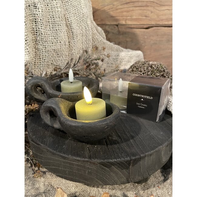 Countryfield # Groene LED waxinelichtjes 4 cm