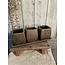 # Set of 3 Planters on Plate Majestic Brown 38x14x14