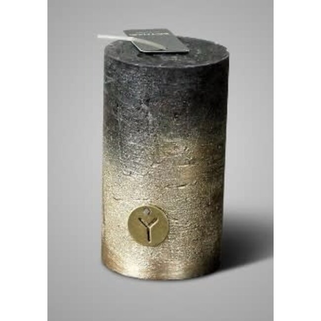 # RUSTIC CANDLE BLACK GOLD FADING D.7 H.12