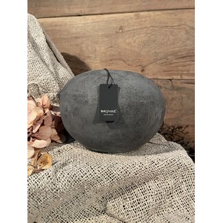 # Zwart/grijze ronde vaas 20  x 15 cm - "Stone Black"