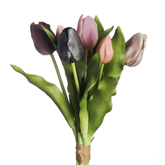 # Real Touch Tulip Bundle x7 L31cm Mix Mauve