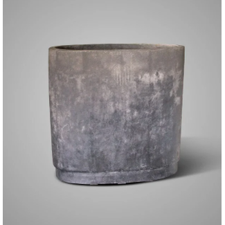 # Planter Oval Edge Huge Stone Black L 44x15x45
