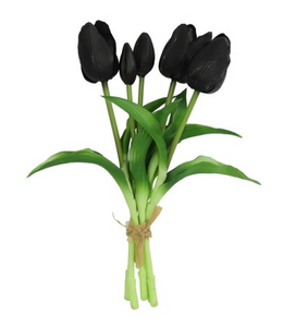 Countryfield Tulipa boeket zwart-L15B15H28CM 808544 - boeket zwarte tulpen