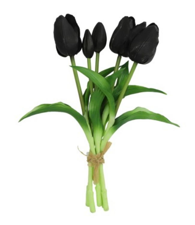Countryfield Tulipa boeket zwart-L15B15H28CM 808544 - boeket zwarte tulpen