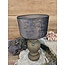 2063 - KKL - lampenkap - donker grijs melee velours - 25 x 25 x 15 cm