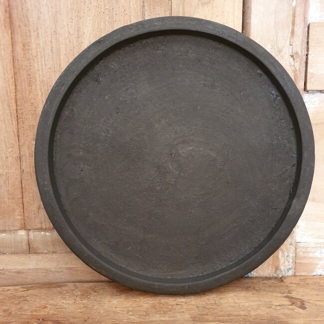 Still # 3171 - Plate M BS - Ca. 27 D x 3 H cm - aardewerk - Black series