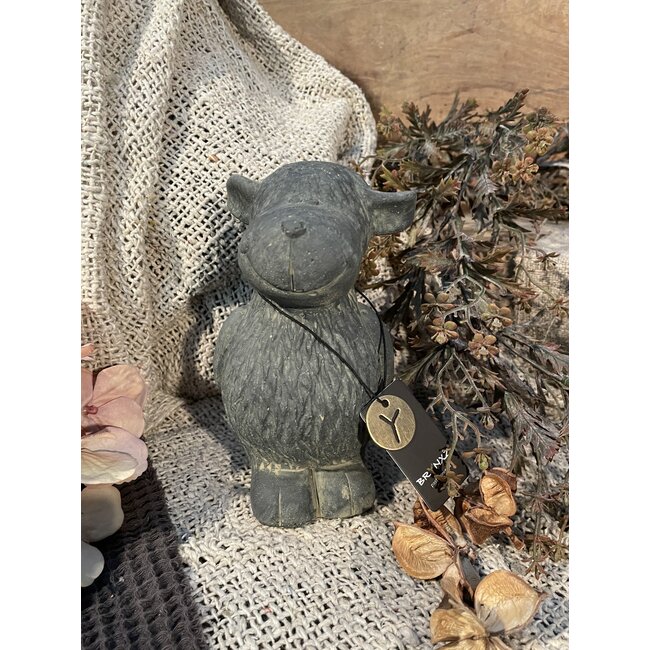 # Grijze schotse hooglander - grootste - per stuk - 10 x 10 x 16 cm - majestic vintage