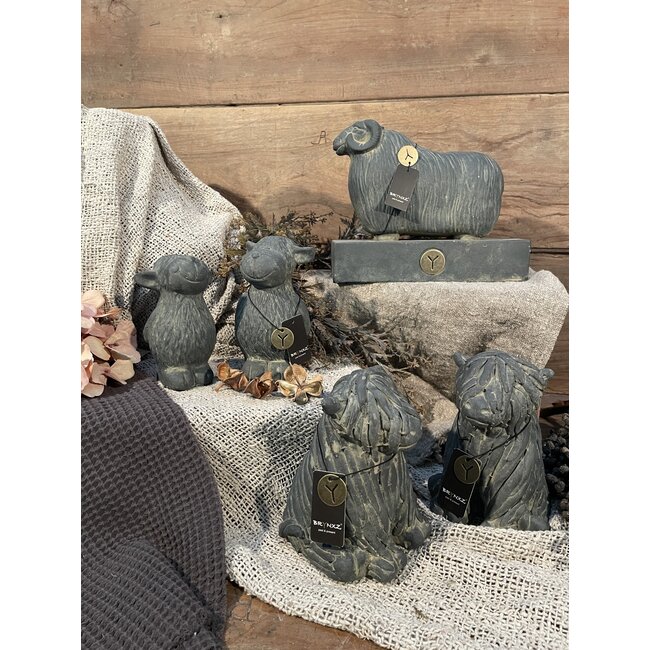 # Grijze schotse hooglander - kleinste - per stuk - 8x8 x 14 cm - majestic vintage