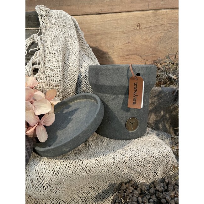 Bloempot met leer Majestic Vintage D.16 grootste