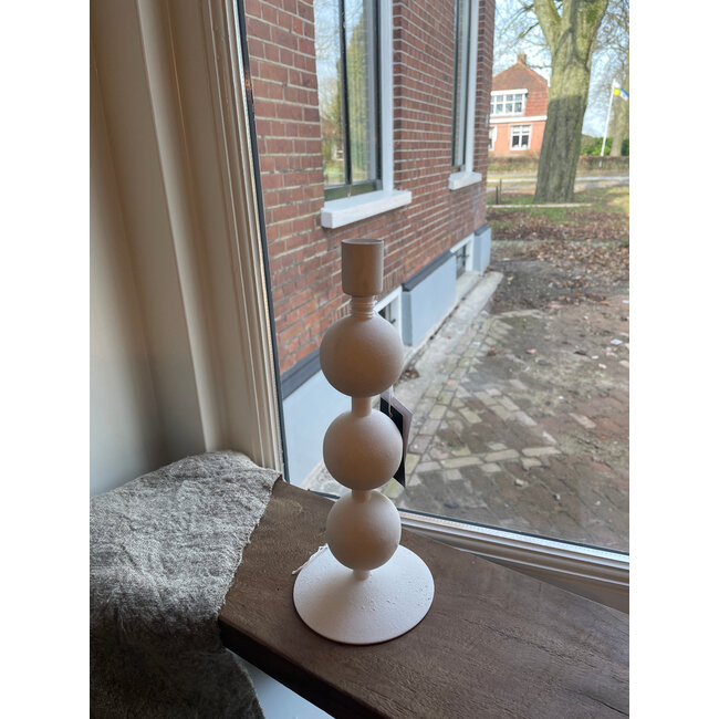 Countryfield Kandelaar 3x bol ro Rana L wit-L10B10H25CM