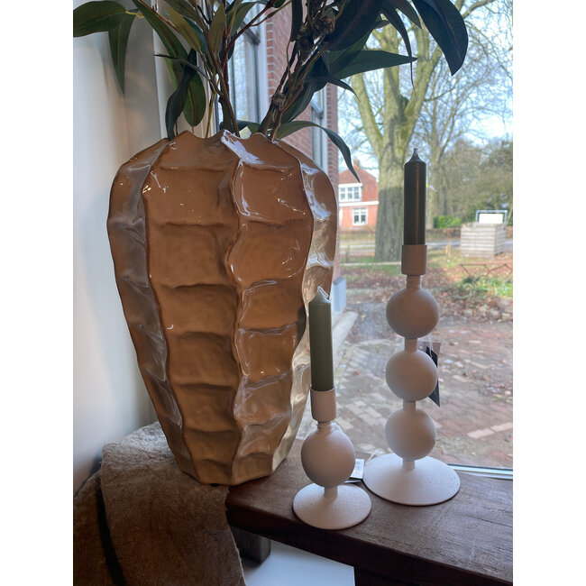 Countryfield # Kandelaar 1x bol ro Rana S wit-L7,5B7,5H12CM