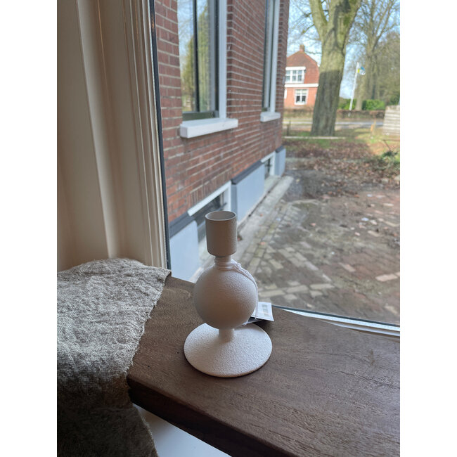 Countryfield # Kandelaar 1x bol ro Rana S wit-L7,5B7,5H12CM