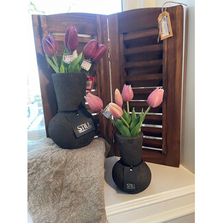 # Real Touch Tulip Bundle x3 L30cm Aubergine