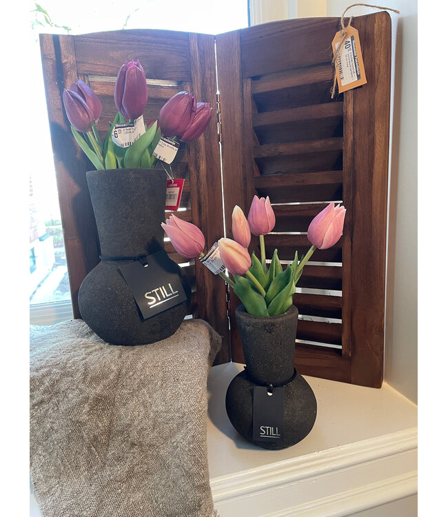 Real Touch Tulip Bundle x3 L30cm Aubergine