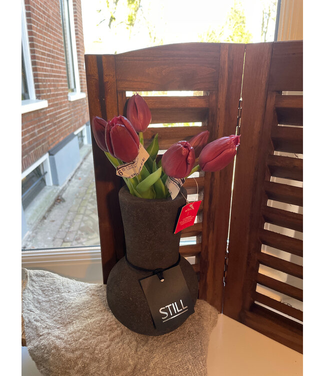 Real Touch Tulip Bundle x3 L30cm Aubergine