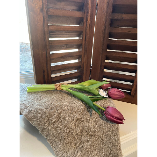 # Real Touch Tulip Bundle x3 L30cm Aubergine