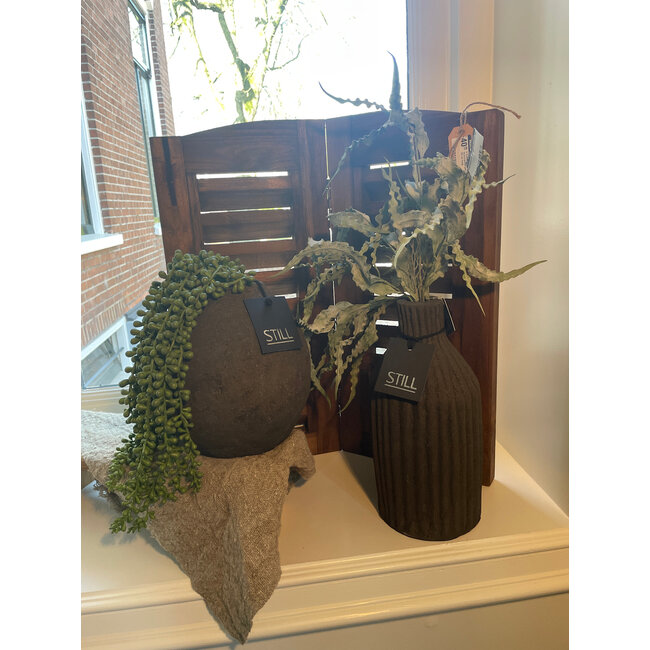 Still # 48052 - Stone Vase Dark Brown -