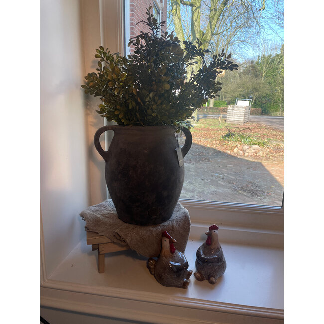 # Planter Classic Two Ears BRYNXZ Stone Black D.24 H.29