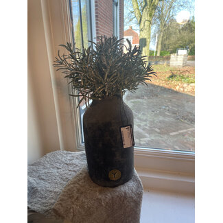 # Vase with Neck Stone Black S D.12 H.22