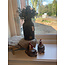 # Vase with Neck Stone Black S D.12 H.22