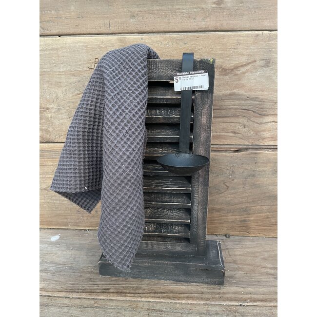 # Louvreluik op voet - hout - grijs - 24 x 8 x 40 cm