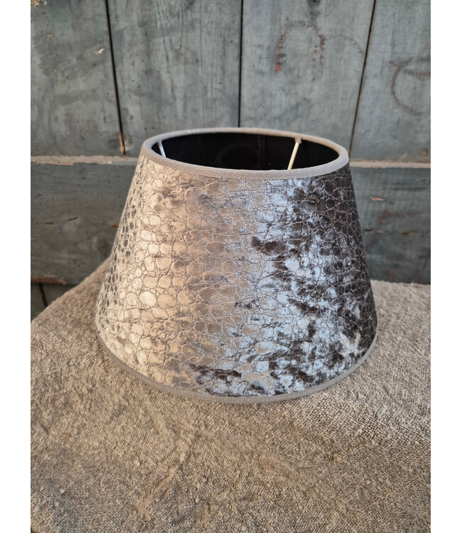 2082 - ES - lampenkap - zilver croco -  25 cm onder x 15cm boven