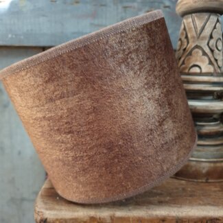 2066 - KKL - Lampenkap - camel velours - 15 x 15 x 12 cm